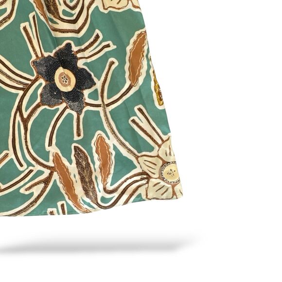 Ulla Johnson Jamilah Puff Short Sleeve‎ Silk Blouse Topaz-Navy-Tan Sz 2  EUC - Picture 8 of 10